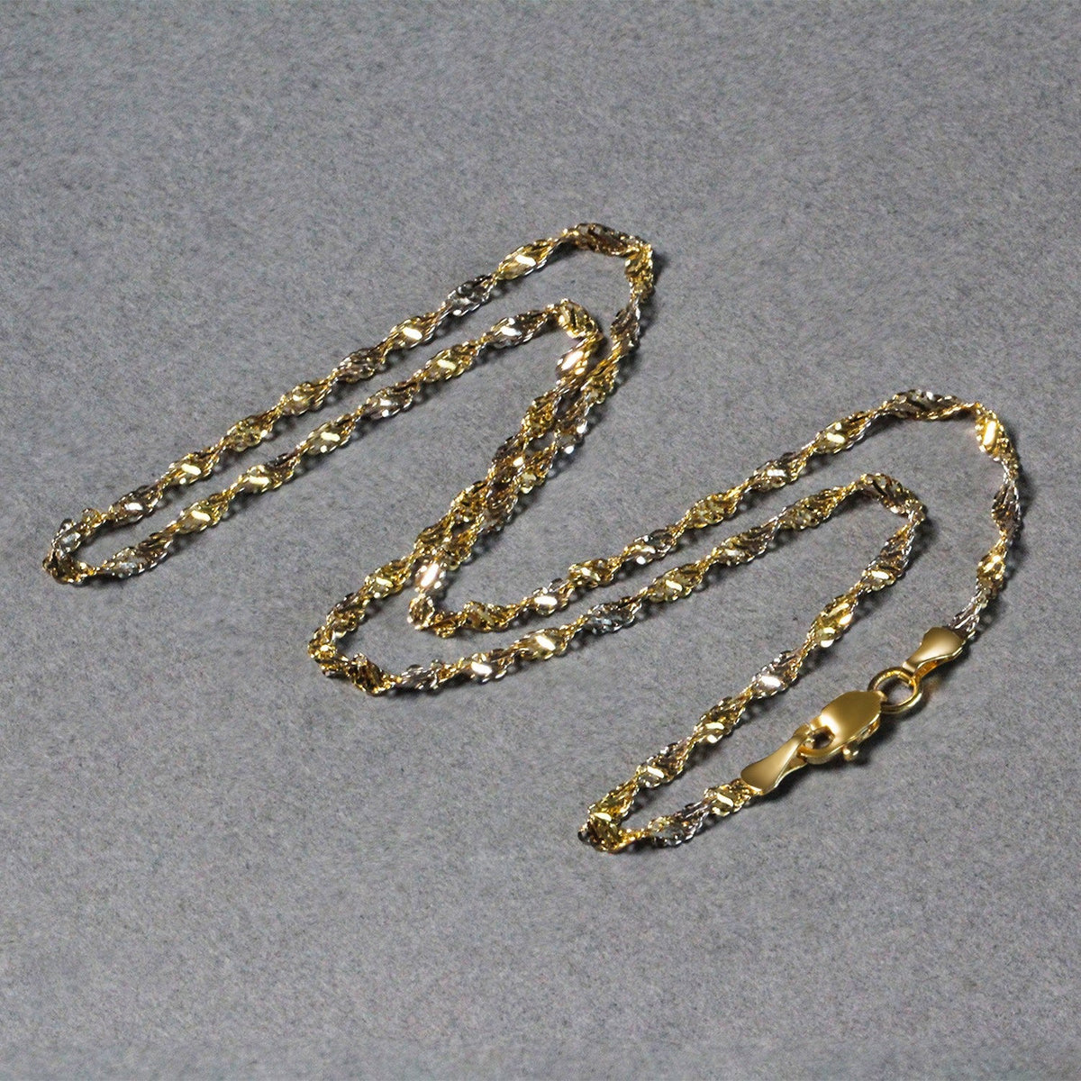 Cadena Singapur de oro bicolor de 14k y 2.0mm