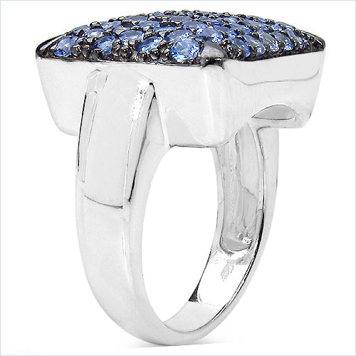 Anillo de plata de ley .925 con tanzanita genuina de 2.21 quilates