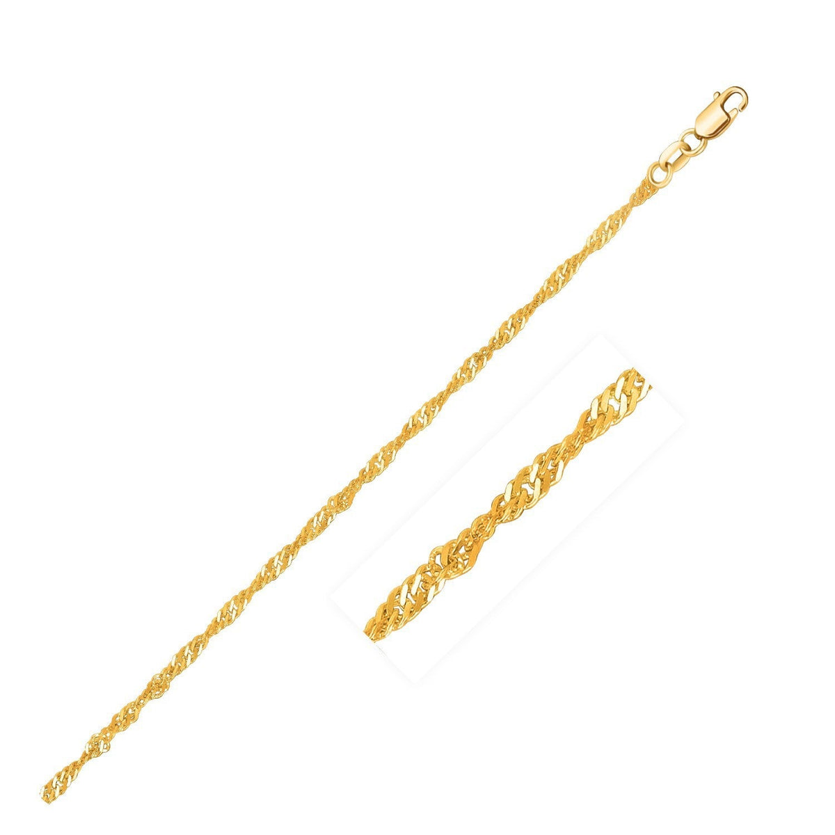 Cadena Singapur de Oro Amarillo de 10k (1.80 mm)