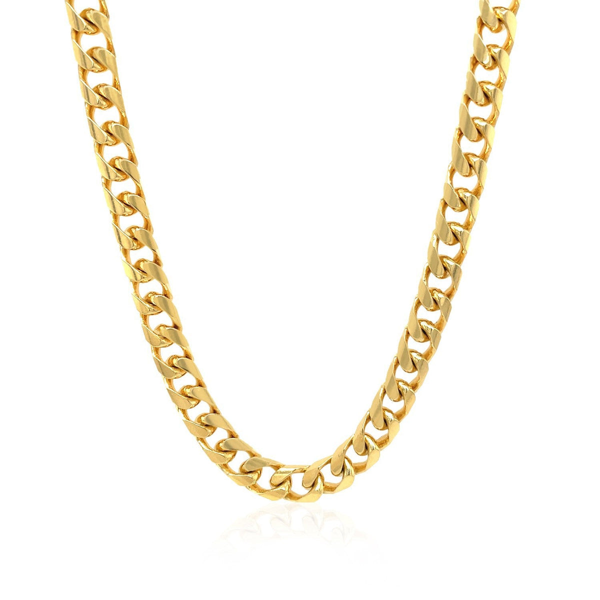 Cadena cubana Miami de oro amarillo macizo de 14k y 5.8mm