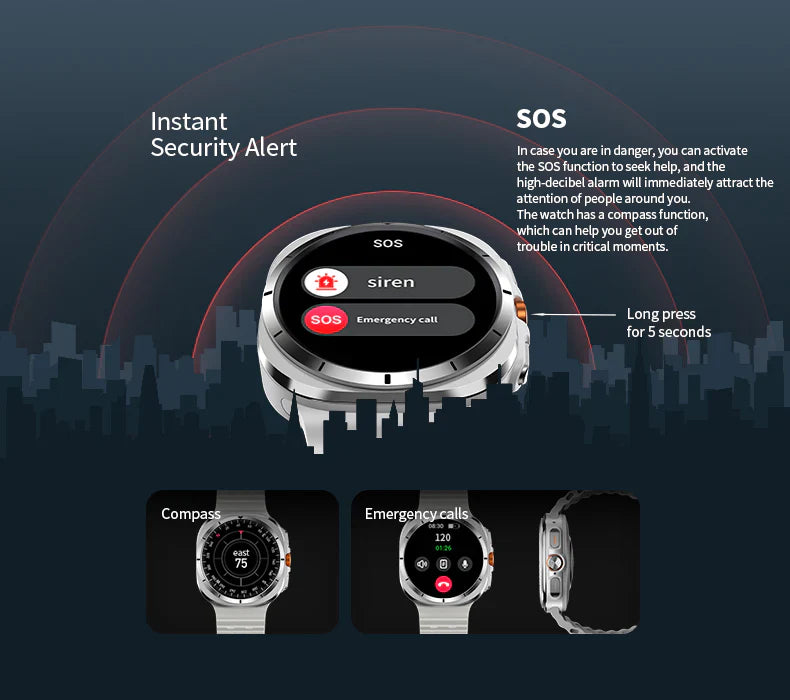 Upgraded Galaxy Watch Ultra 2 47mm - with full Android OS and Google Play Store - Built-In Rotating Camera - Wi-Fi, Bluetooth, GPS, Cellular 5G