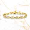 10K Yellow Gold Plated .925 Sterling Silver 1 cttw Prong Set Round-Cut Diamond Link Bracelet (J-K Color, I1-I2 Clarity) - 7.25
