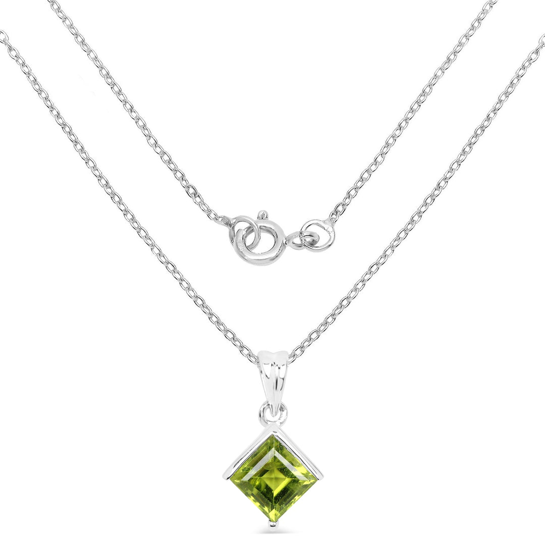 1.56 Carat Genuine Peridot .925 Sterling Silver Pendant