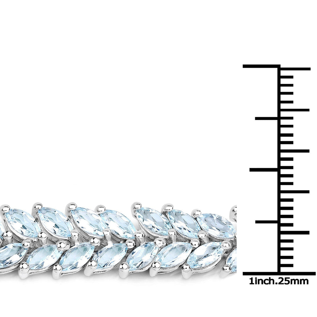 15.04 Carat Genuine Blue Topaz .925 Sterling Silver Bracelet
