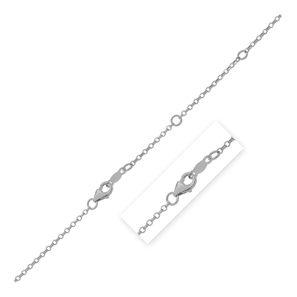 Cadena de cable doble extensible en oro blanco de 14k (1.40 mm)