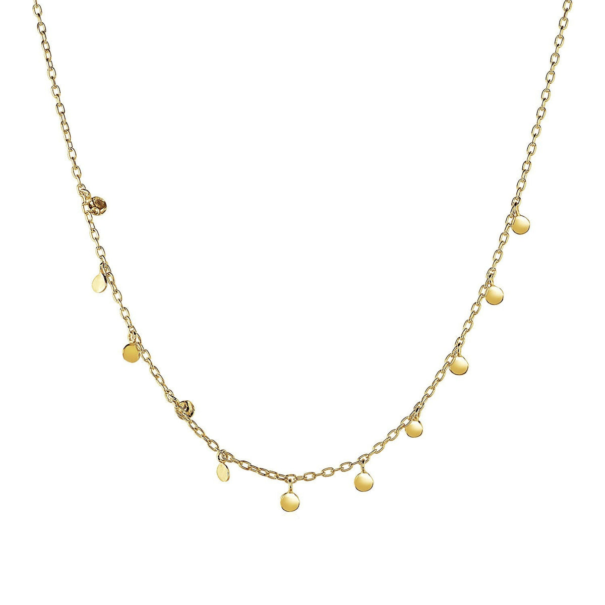Gargantilla con cuentas martilladas en oro amarillo de 14k