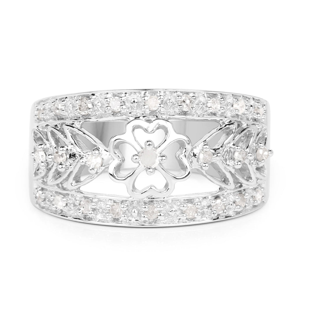 0.31 Carat Genuine White Diamond .925 Sterling Silver Ring