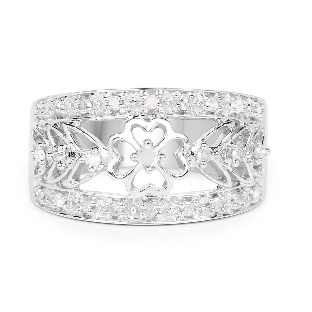 Anillo de plata esterlina .925 con diamante blanco genuino de 0.31 quilates