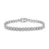 .925 Sterling Silver 2.0 Cttw Diamond Cluster Link Bracelet (I-J Color, I2-I3 Clarity) - Size 7.25