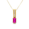 Created Ruby Diamond Fashion Pendants 10KT Yellow Gold