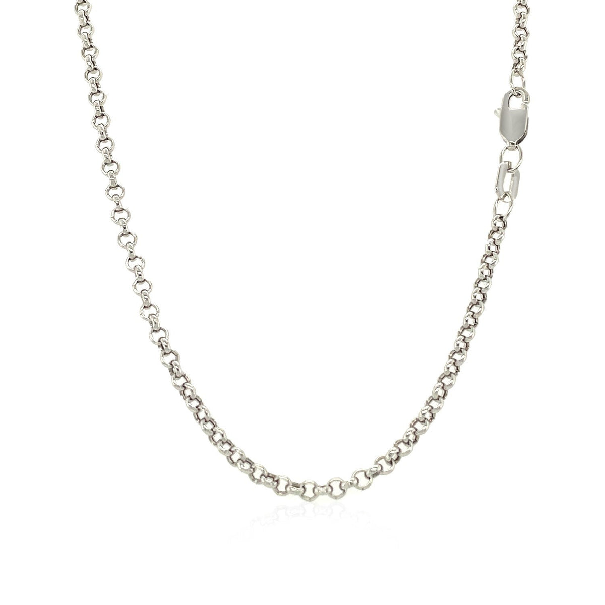 Cadena Rolo de Oro Blanco de 14k y 2.3mm
