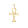14k Yellow Gold High Polish Textured Ankh Pendant