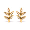 10K Yellow Gold 1/10 Cttw Diamond Accented Leaf and Branch Stud Earrings (H-I Color, I1-I2 Clarity)