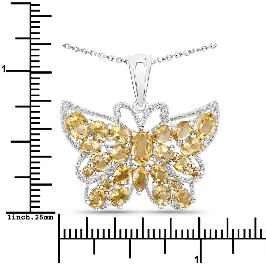 3.89 Carat Genuine Citrine .925 Sterling Silver Pendant