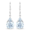 7.52 Carat Genuine Baby Swiss Blue Topaz and Blue Topaz .925 Sterling Silver Earrings