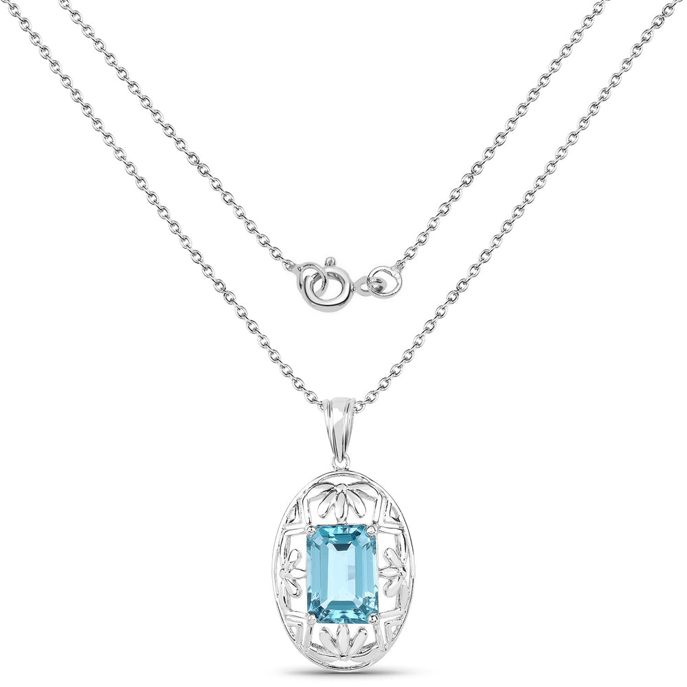 9.60 Carat Genuine Green Topaz .925 Sterling Silver Pendant