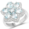 2.88 Carat Genuine Aquamarine .925 Sterling Silver Ring