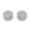 .925 Sterling Silver 1/2 Cttw Round-Cut Diamond Halo Cluster Stud Earring (I-J Color, I2-I3 Clarity)