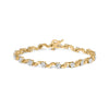 10k Yellow Gold 1.00 Cttw Round-Cut Diamond Floral S-Link 7.50