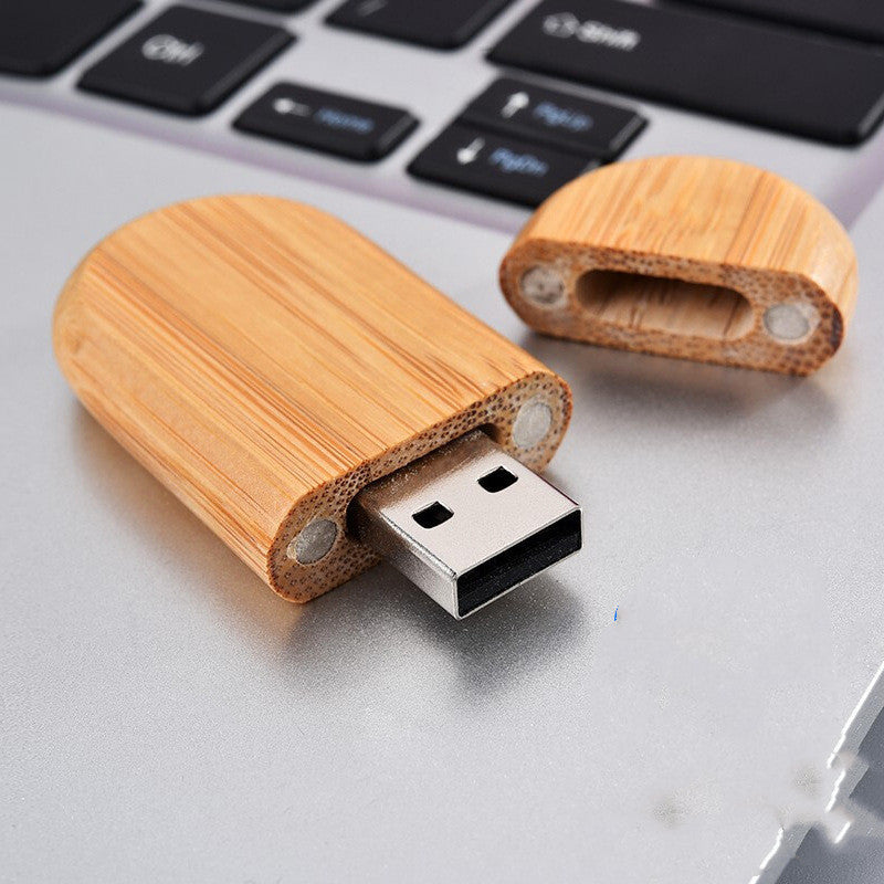 Wooden 64GB USB Flash Drive Gift Set - Creative Maple/Bamboo Design with Fancy Gift Box