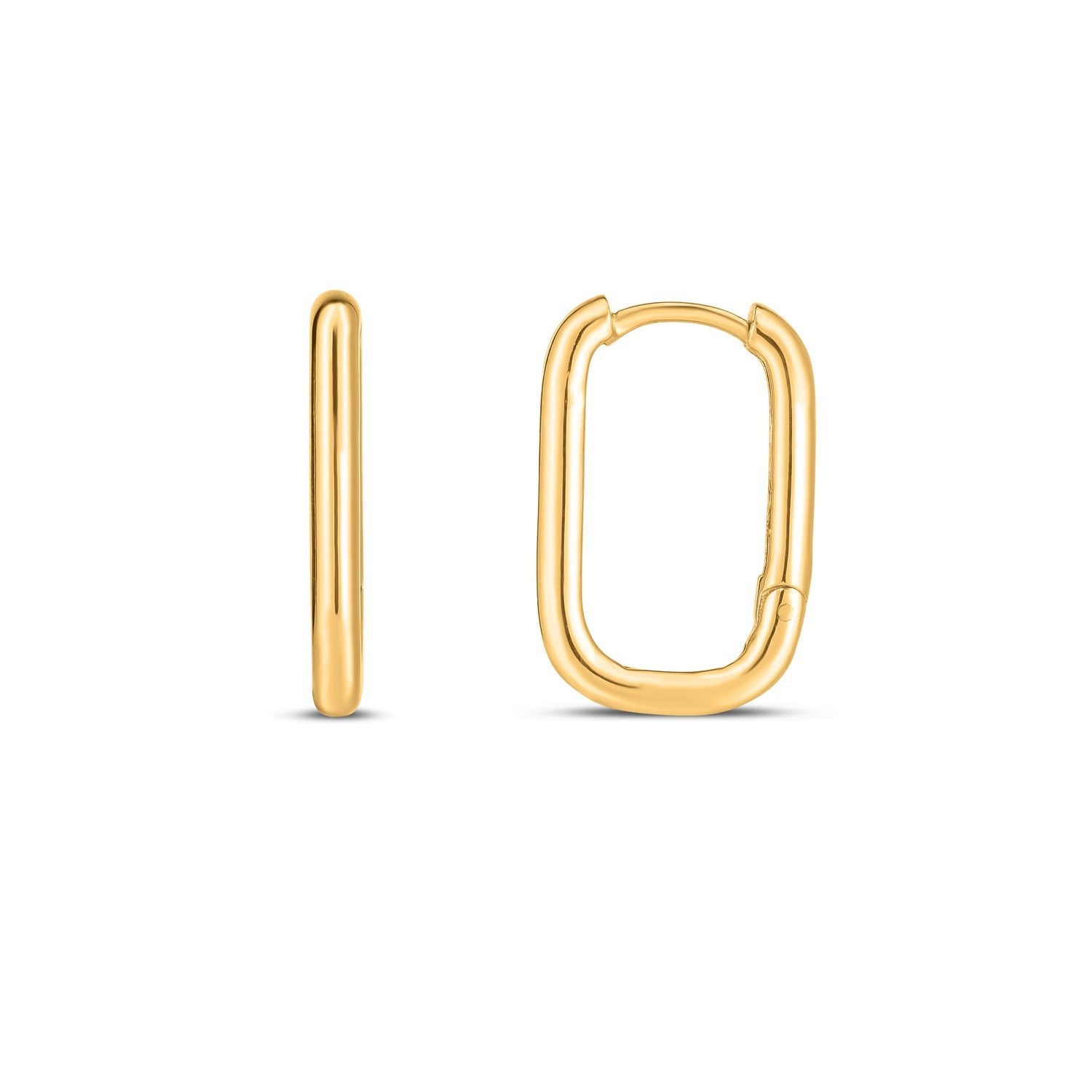 Arracadas grandes de oro amarillo de 14k con diseño de clip