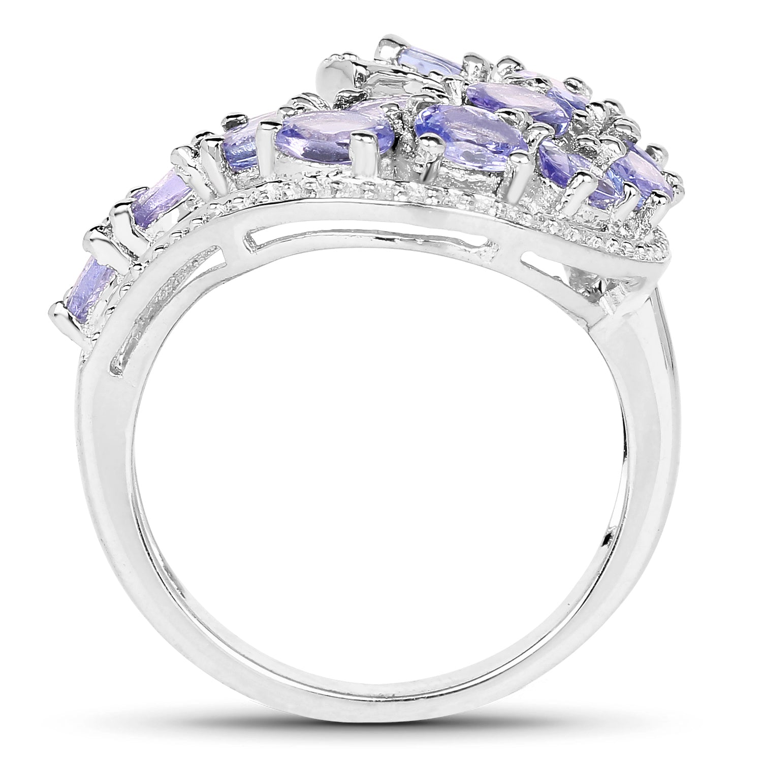 Anillo de plata de ley .925 con tanzanita genuina de 2.21 quilates