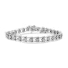 .925 Sterling Silver Diamond Miracle-Set Double Swoosh Milgrain Style Tennis Bracelet (1/2 cttw, I-J Color, I3 Clarity) - Size 7.75