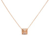 14K Yellow Gold 1/4 Cttw Diamond Matte Finished Pyramid Pendant Necklace (G-H Color, SI1-SI2 Clarity) - 18 Inches