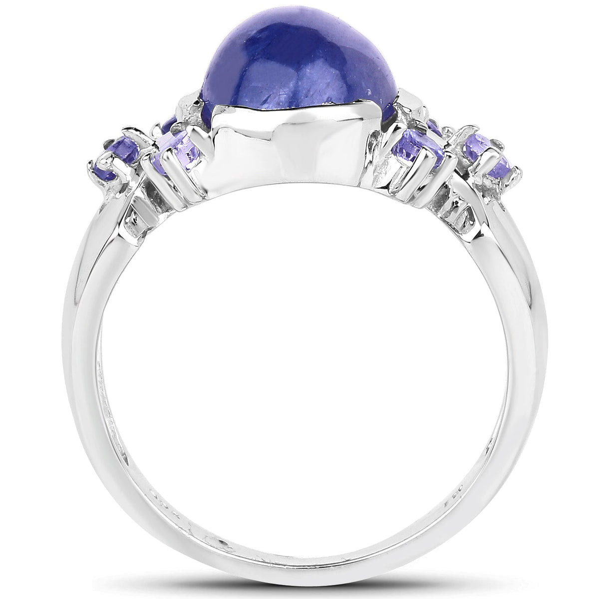 Anillo de plata de ley .925 con tanzanita genuina de 3.76 quilates