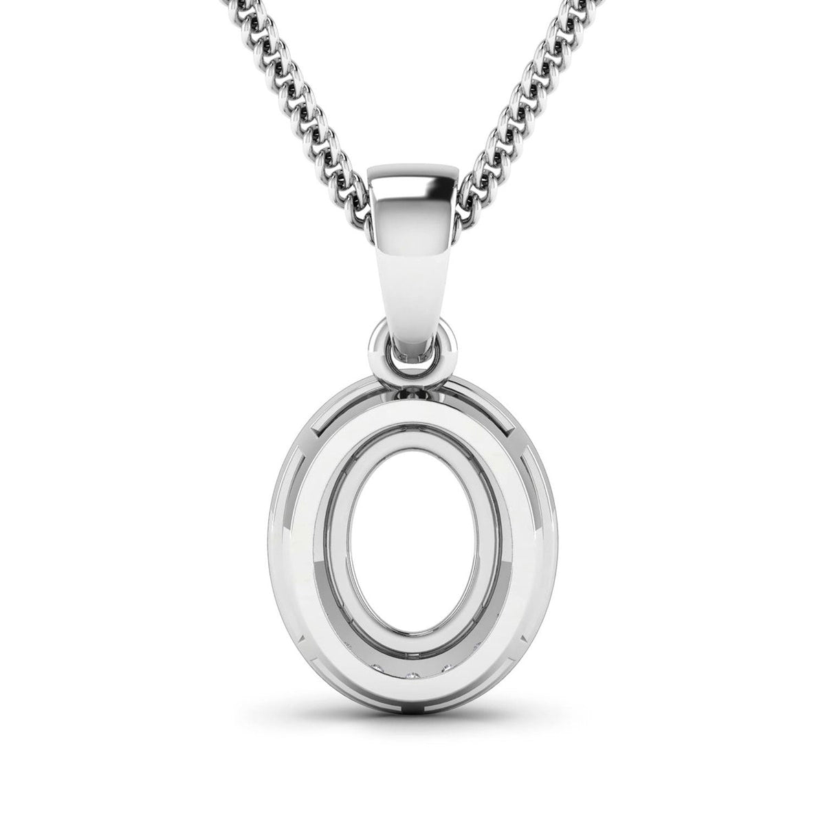 Colgante semimontado de oro blanco de 14 quilates con diamante blanco genuino de 0,18 quilates - para gema ovalada de 8x6 mm
