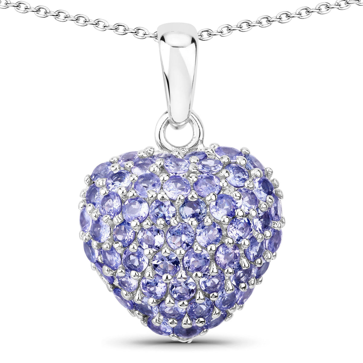 Colgante de plata esterlina .925 con tanzanita auténtica de 7,00 quilates