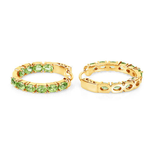 Серьги из серебра 925 пробы с натуральным перидотом, 3,40 карата