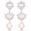 6.97 Carat Genuine Pink Opal and White Topaz .925 Sterling Silver Earrings