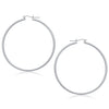 14k White Gold Polished Hoop Earrings (60 mm)