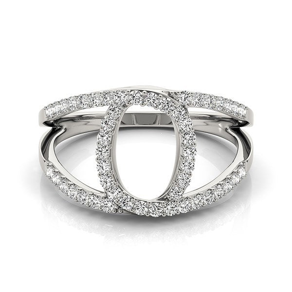 Anillo de doble banda estilo lazo de diamantes de oro blanco de 14k (1/2 qt. de peso total)