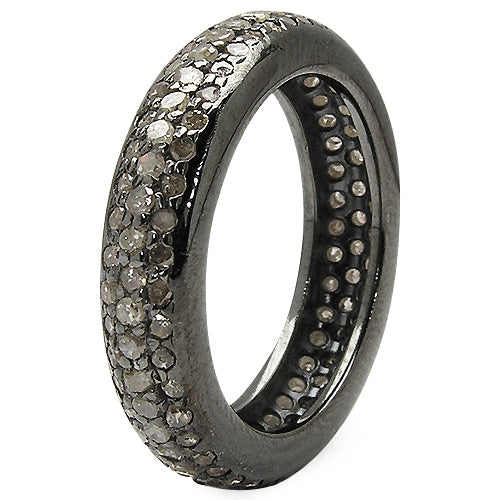 Anillo de plata de ley .925 con diamante TLB auténtico de 1,13 quilates