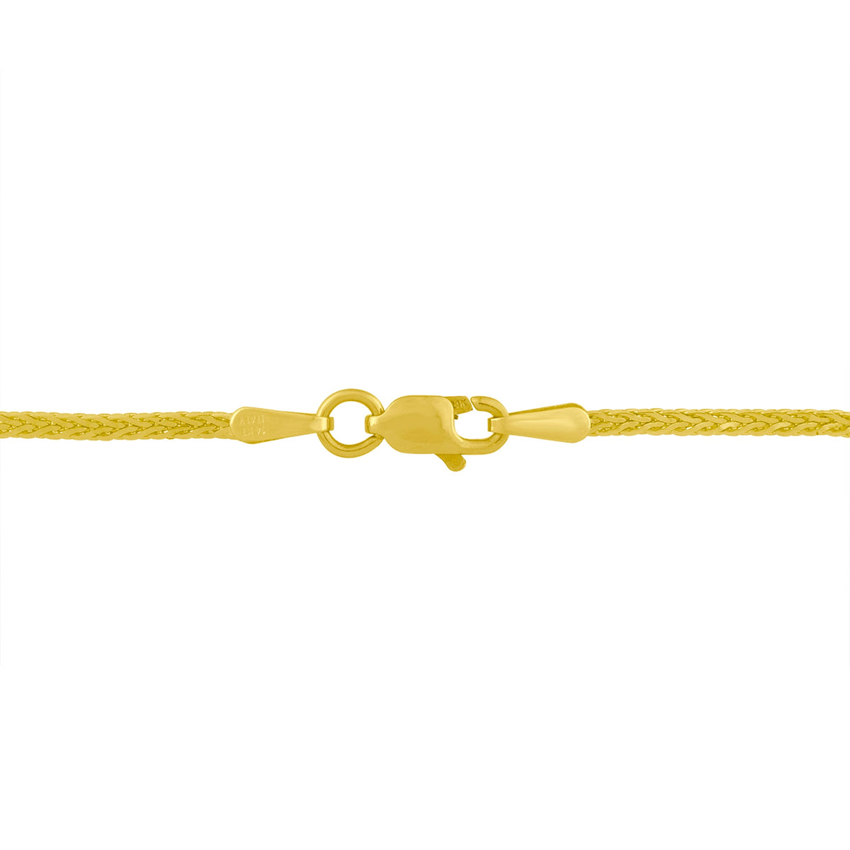 Gargantilla Franco de 18" de Oro Amarillo y Blanco de 14K con Diamantes de Corte Princesa de 2.0 Quilates en Total, Diseño Acampanado y Estación en X en Forma de V (Color H-I, Claridad SI2-I1)