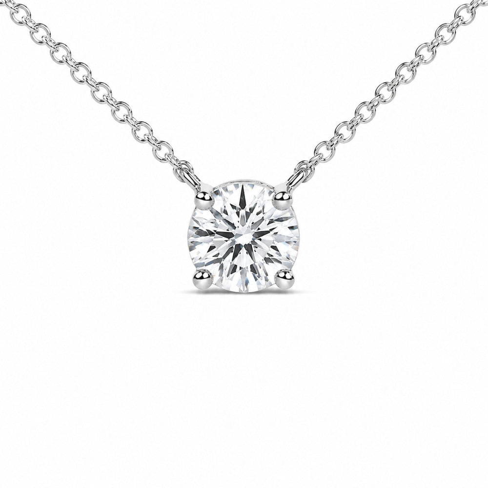 14K White Gold 1.00 Cttw Lab Grown Diamond Solitaire Pendant