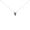 .925 Sterling Silver Blue Diamond Broken Heart Pendant Necklace (H-I Color, I1-I2 Clarity) - 18