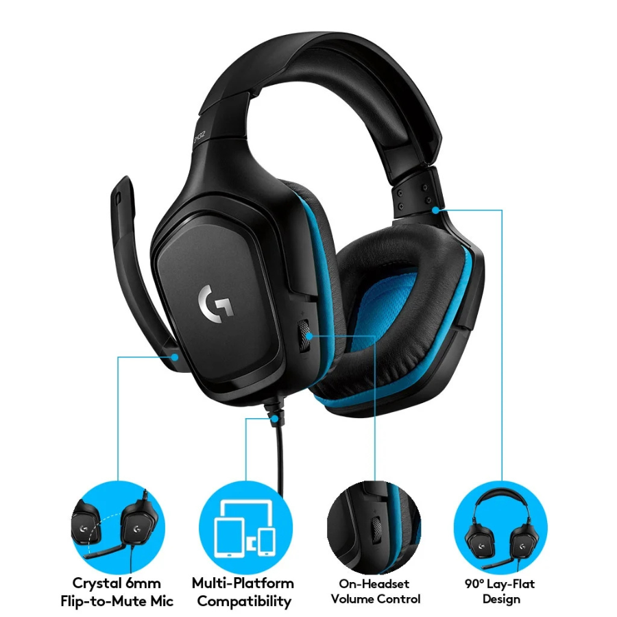 Auriculares para juegos con cable Logitech G432 negros (NUEVOS)