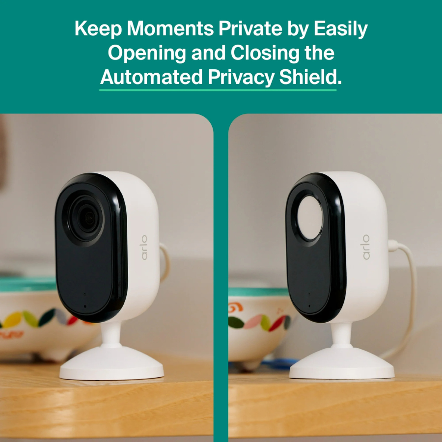 Arlo (VMC3070-100NAS) Essential Indoor Security Camera 3-го поколения (2025), белый (НОВИНКА)