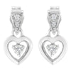 14K White Gold 1/6 Cttw Diamond Dangle Heart Stud Earrings (H-I, SI2-I1)