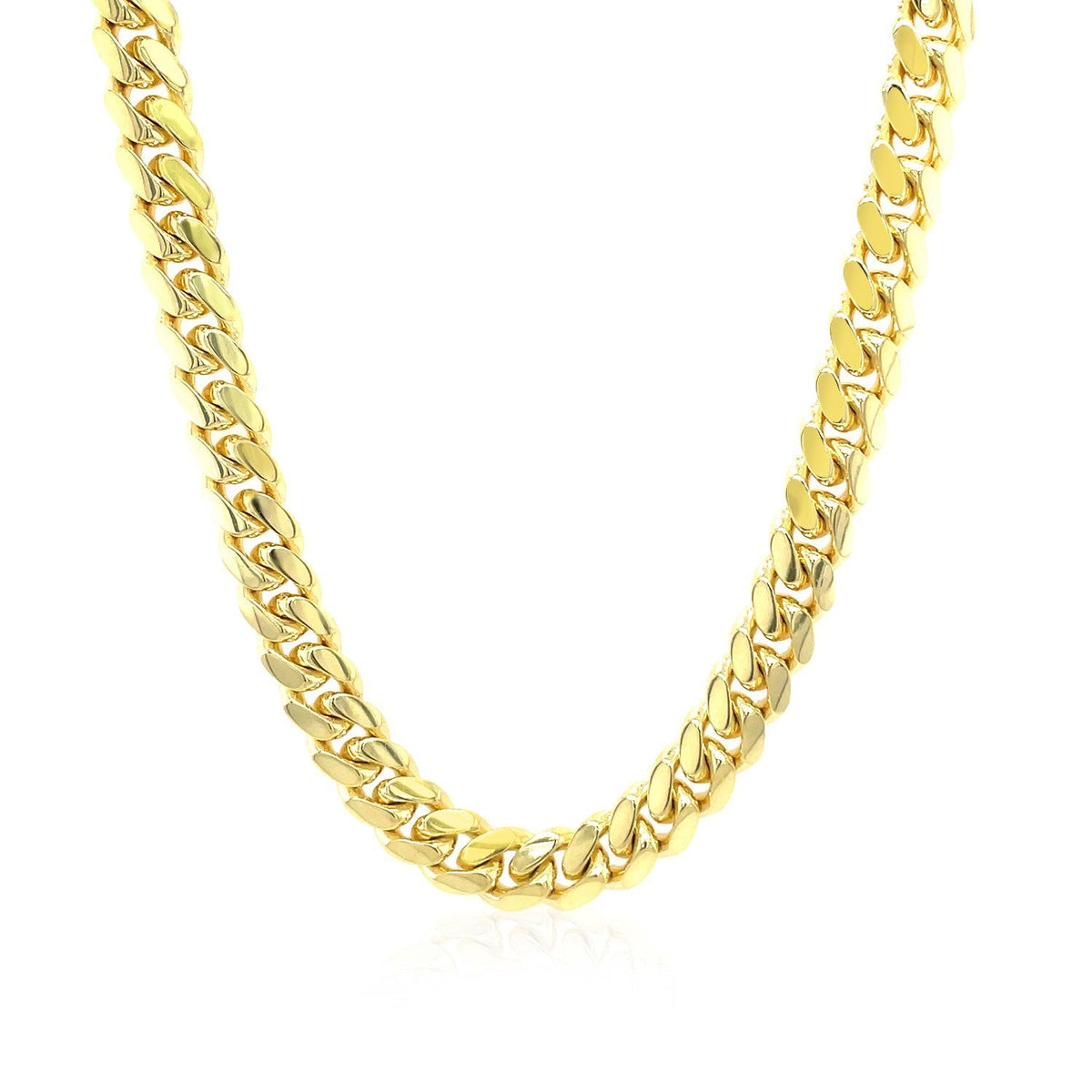 Cadena sólida de oro amarillo de 14k Clásica Miami Cubana de 6.0mm