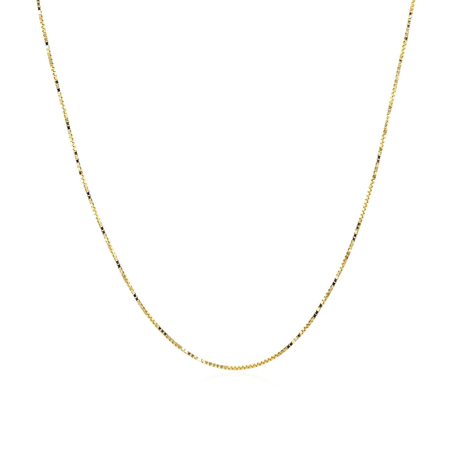 Cadena clásica de oro amarillo de 14k y 0.6mm
