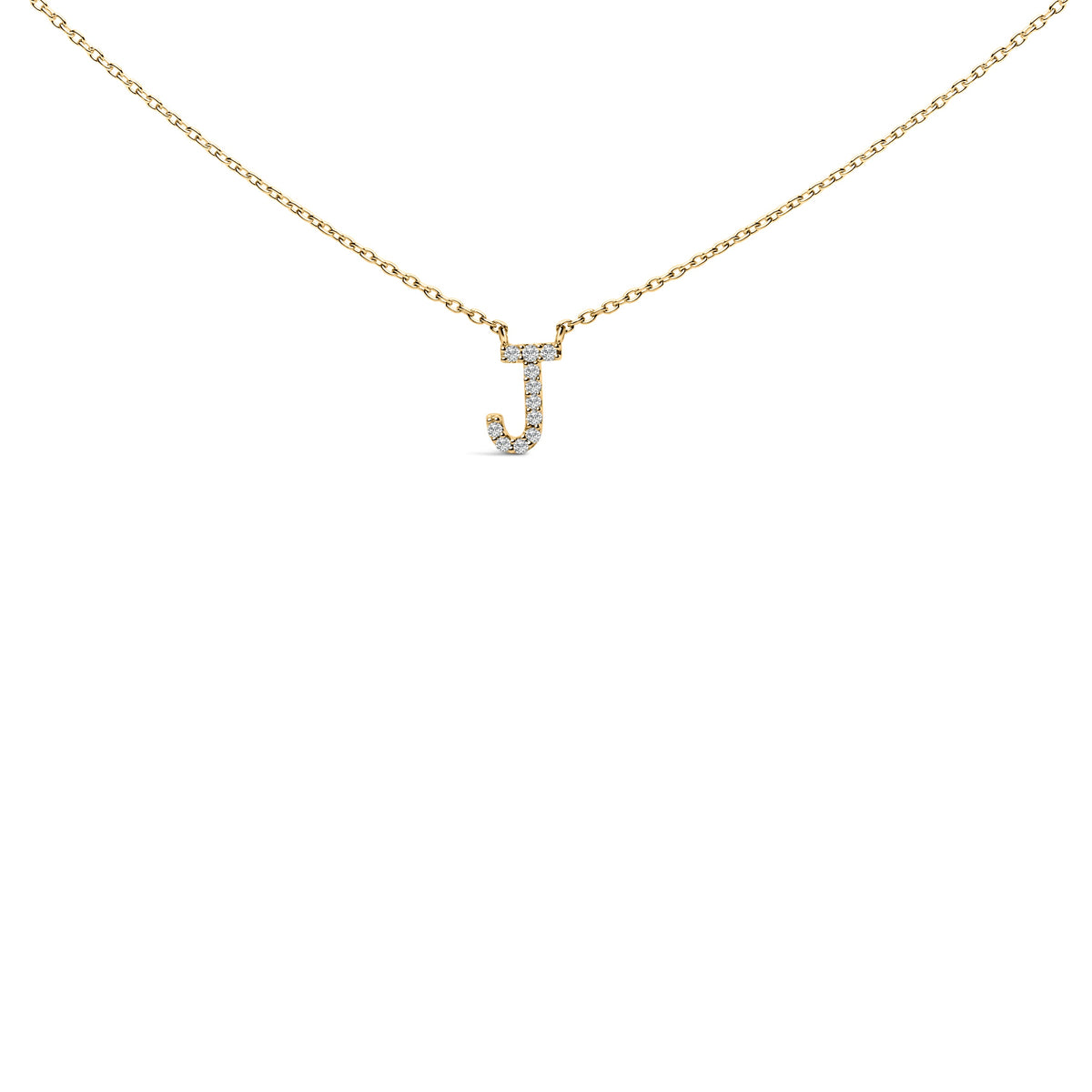 10K White Gold Diamond Accent "A" Block Initial Pendant Necklace