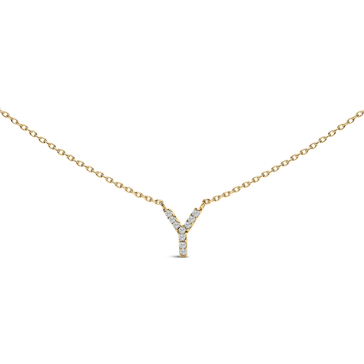 10K White Gold Diamond Accent "A" Block Initial Pendant Necklace