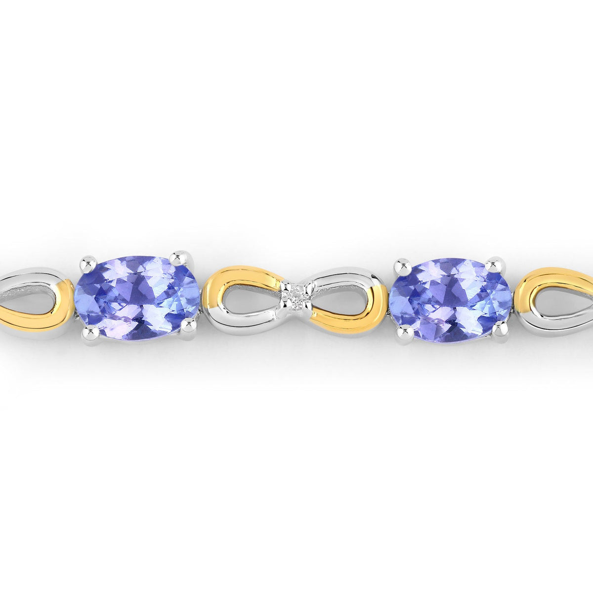 Pulsera de Plata de Ley 925 con Tanzanita Genuina de 1,81 Quilates y Topacio Blanco