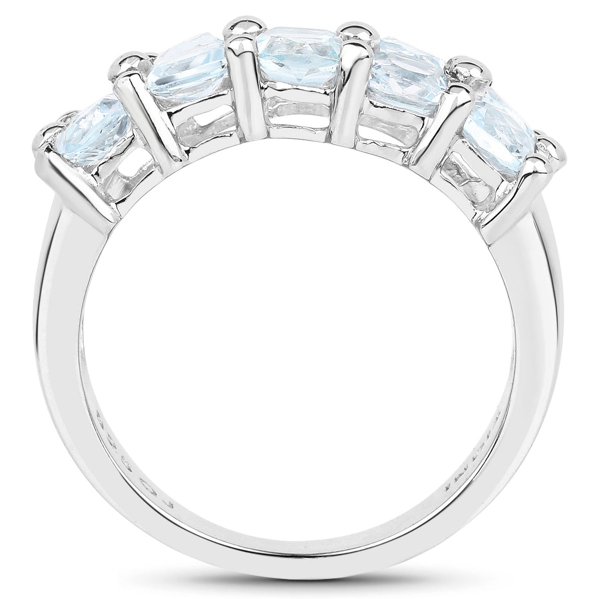 Anillo de 3.60 quilates de topacio azul genuino de plata de ley .925