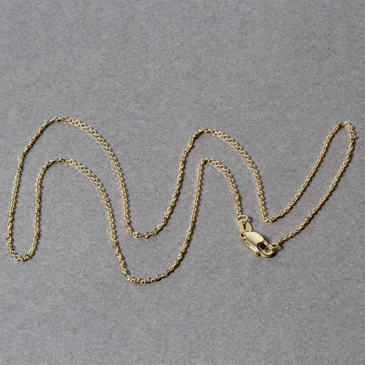Cadena de Eslabones de Cable con Corte de Diamante de Oro Amarillo de 14k 1.1mm