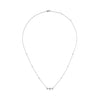 10K White Gold Bezel Set Princess Diamond 3 Stone Kite Shape and Station Necklace (H-I Color, SI2-I1 Clarity) - 18